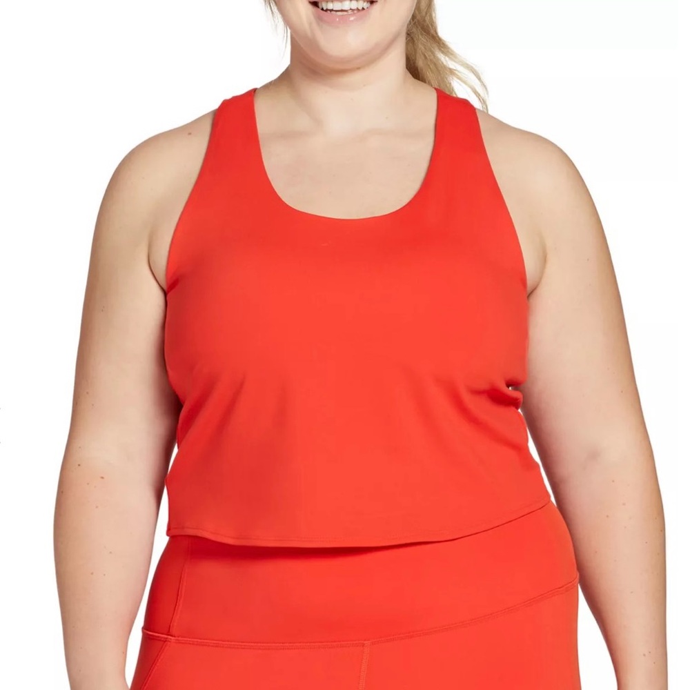 DSG Women's Momentum Cropped Tank Top Bold Vermilion Orange Size XL NWOT